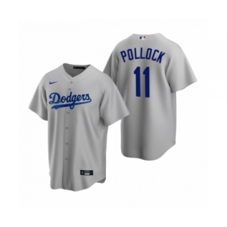 Men's Mlb Los Angeles Dodgers #11 A.J. Pollock Nike Gray Replica Alternate Jersey