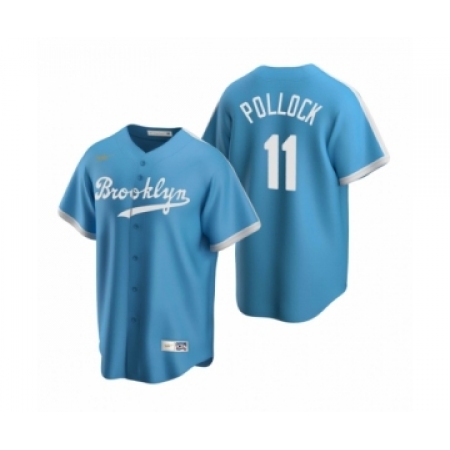 Men's Mlb Los Angeles Dodgers #11 A.J. Pollock Nike Light Blue Cooperstown Collection Alternate Jersey