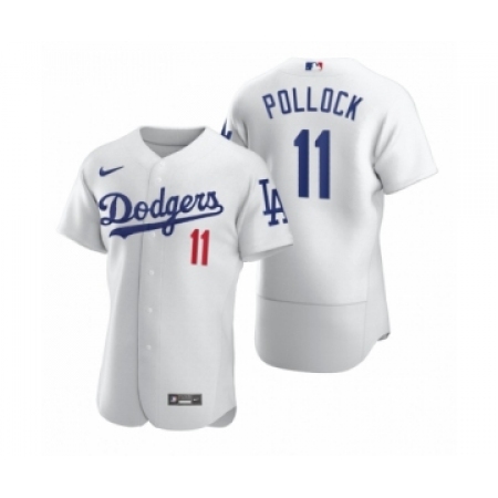 Men's Mlb Los Angeles Dodgers #11 A.J. Pollock Nike White 2020 Authentic Jersey