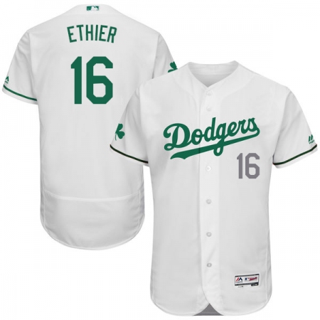 Men's Majestic Los Angeles Dodgers #16 Andre Ethier White Celtic Flexbase Authentic Collection MLB Jersey