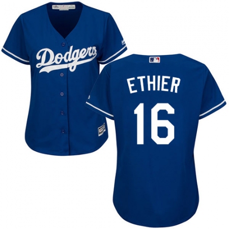 Women's Majestic Los Angeles Dodgers #16 Andre Ethier Authentic Royal Blue MLB Jersey