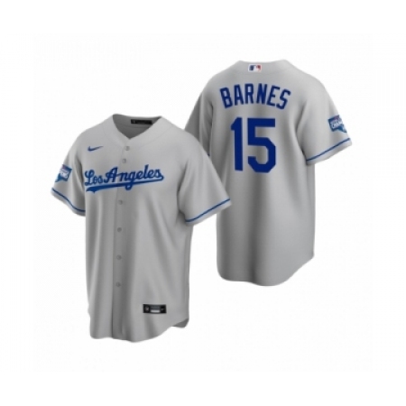 Men's Los Angeles Dodgers #15 Austin Barnes Gray 2020 World Series Champions Replica Jerseys