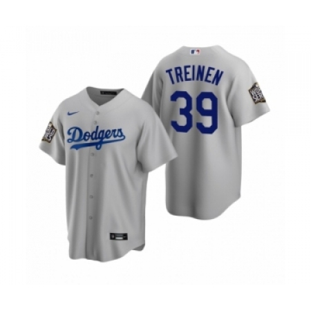 Men's Los Angeles Dodgers #39 Blake Treinen Gray 2020 World Series Replica Jersey