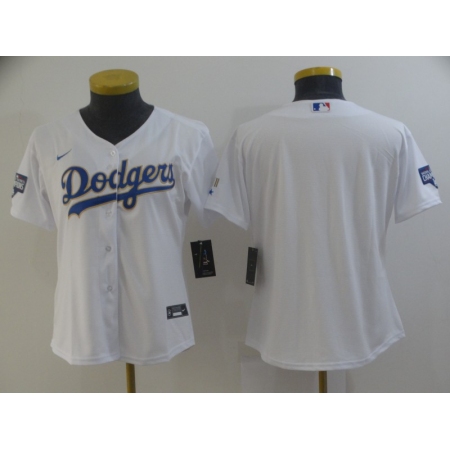 Women's Nike Los Angeles Dodgers Blank White Game Champions Authentic Jersey