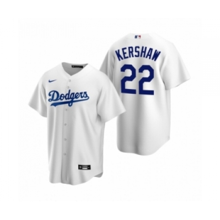 Men's Los Angeles Dodgers #22 Clayton Kershaw Nike White Replica Home Jersey
