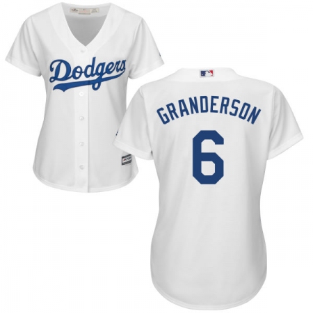 Women's Majestic Los Angeles Dodgers #6 Curtis Granderson Replica White Home Cool Base MLB Jersey