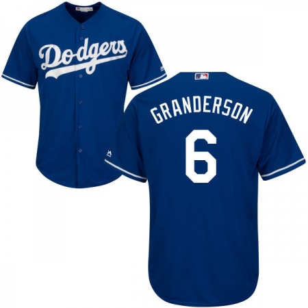 Youth Majestic Los Angeles Dodgers #6 Curtis Granderson Authentic Royal Blue Alternate Cool Base MLB Jersey