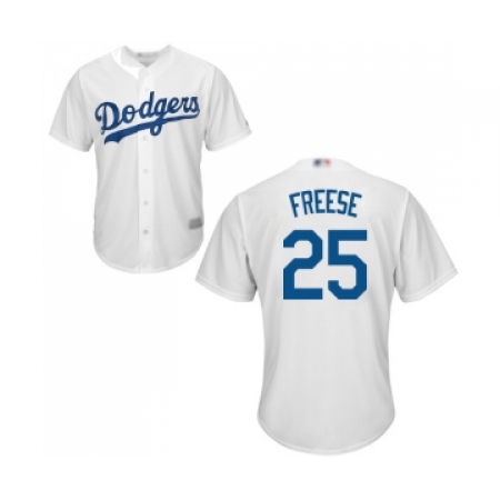 Men's Los Angeles Dodgers #25 David Freese Replica White Home Cool Base Baseball Jersey