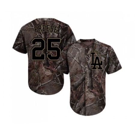 Youth Los Angeles Dodgers #25 David Freese Authentic Camo Realtree Collection Flex Base Baseball Jersey