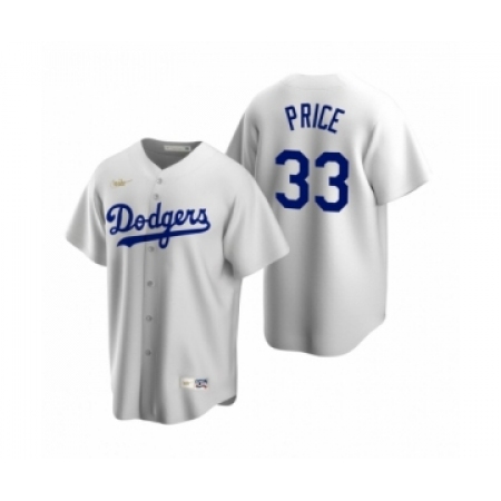 Men's Los Angeles Dodgers #33 David Price Nike White Cooperstown Collection Home Jersey