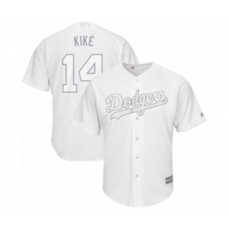 Men's Los Angeles Dodgers #14 Enrique Hernandez Kike Authentic White 2019 Players Weekend Baseball Jersey