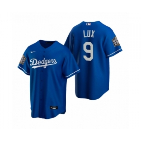 Men's Los Angeles Dodgers #9 Gavin Lux Royal 2020 World Series Replica Jersey