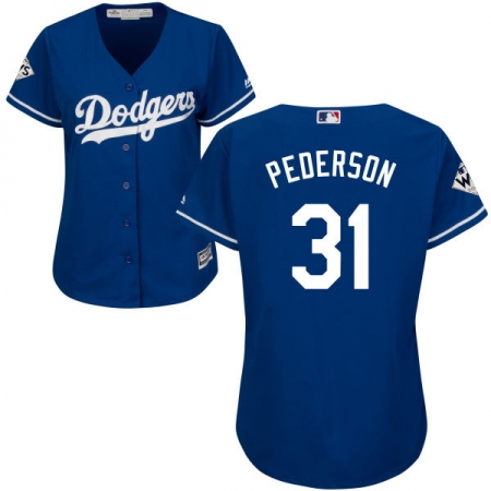 Women's Majestic Los Angeles Dodgers #31 Joc Pederson Authentic Royal Blue Alternate 2017 World Series Bound Cool Base MLB Jersey