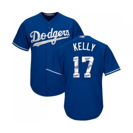 Men's Los Angeles Dodgers #17 Joe Kelly Authentic Royal Blue Team Logo Fashion Cool Base Baseball Jersey