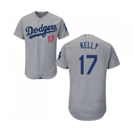 Men's Los Angeles Dodgers #17 Joe Kelly Gray Alternate Flex Base Authentic Collection Baseball Jersey