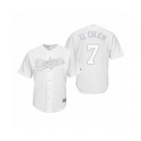 Men's Los Angeles Dodgers #7 Julio Urias El Culichi White 2019 Players Weekend Replica Jersey
