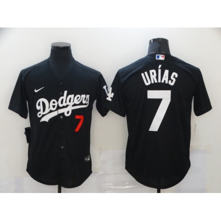 Men's Los Angeles Dodgers #7 Julio Urias Nike Black Replica Home Jersey