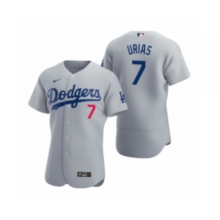 Men's Los Angeles Dodgers #7 Julio Urias Nike Gray Authentic 2020 Alternate Jersey
