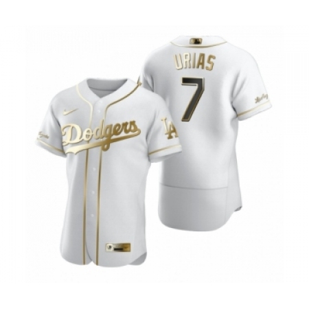 Men's Los Angeles Dodgers #7 Julio Urias Nike White Authentic Golden Edition Jersey