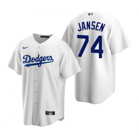 Men's Nike Los Angeles Dodgers #74 Kenley Jansen White Home Stitched Baseball Jersey