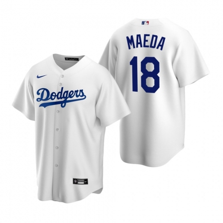 Men's Nike Los Angeles Dodgers #18 Kenta Maeda White Home Stitched Baseball Jersey