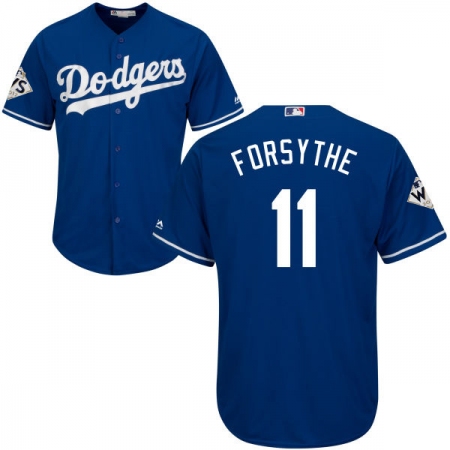 Men's Majestic Los Angeles Dodgers #11 Logan Forsythe Replica Royal Blue Alternate 2017 World Series Bound Cool Base MLB Jersey