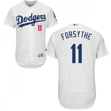 Men's Majestic Los Angeles Dodgers #11 Logan Forsythe White Flexbase Authentic Collection MLB Jersey