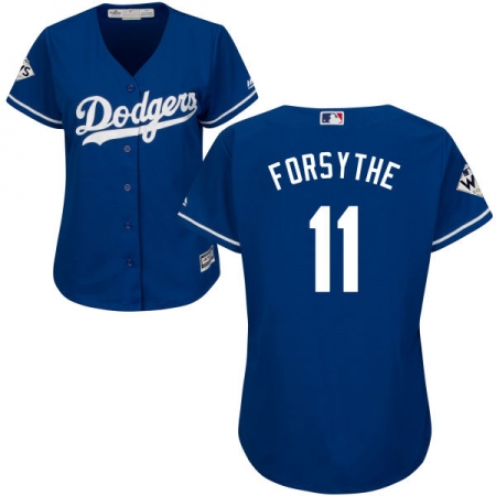 Women's Majestic Los Angeles Dodgers #11 Logan Forsythe Authentic Royal Blue Alternate 2017 World Series Bound Cool Base MLB Jersey