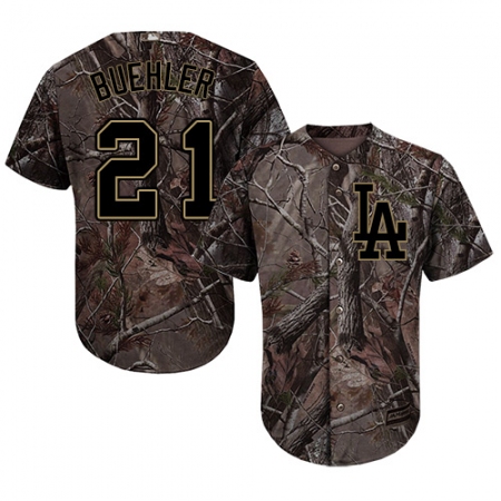 Men's Majestic Los Angeles Dodgers #21 Walker Buehler Authentic Camo Realtree Collection MLB Jersey