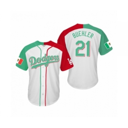 Men's Walker Buehler #21 Los Angeles Dodgers Two-Tone Mexican Heritage Night Cool Base Jersey