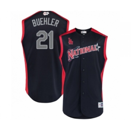 Youth Los Angeles Dodgers #21 Walker Buehler Authentic Navy Blue National League 2019 Baseball All-Star Jersey